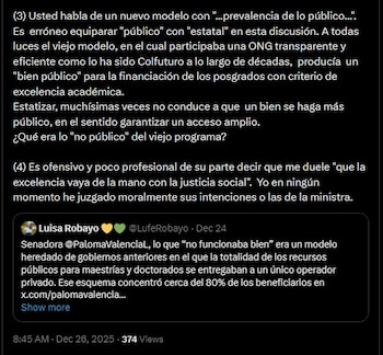 La defensa de la viceministra