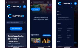 Pantalla de Cuevana mostrando contenido sin derechos de autor