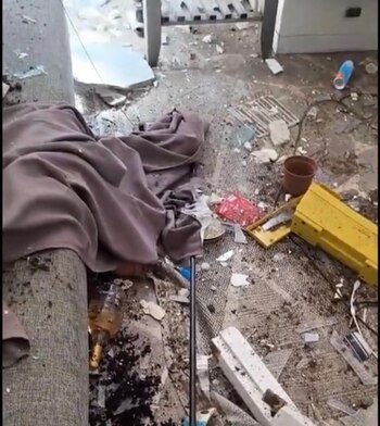 Restos del apartamento destruido tras