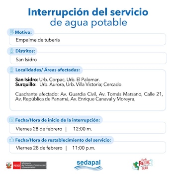 Zonas afectadas en San Isidro