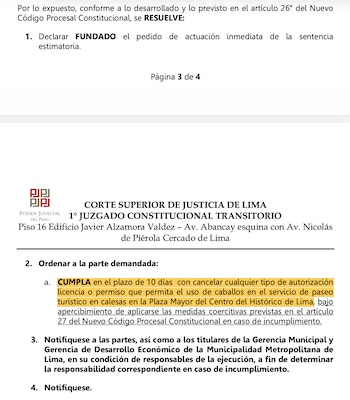 Juzgado ordena a la MML