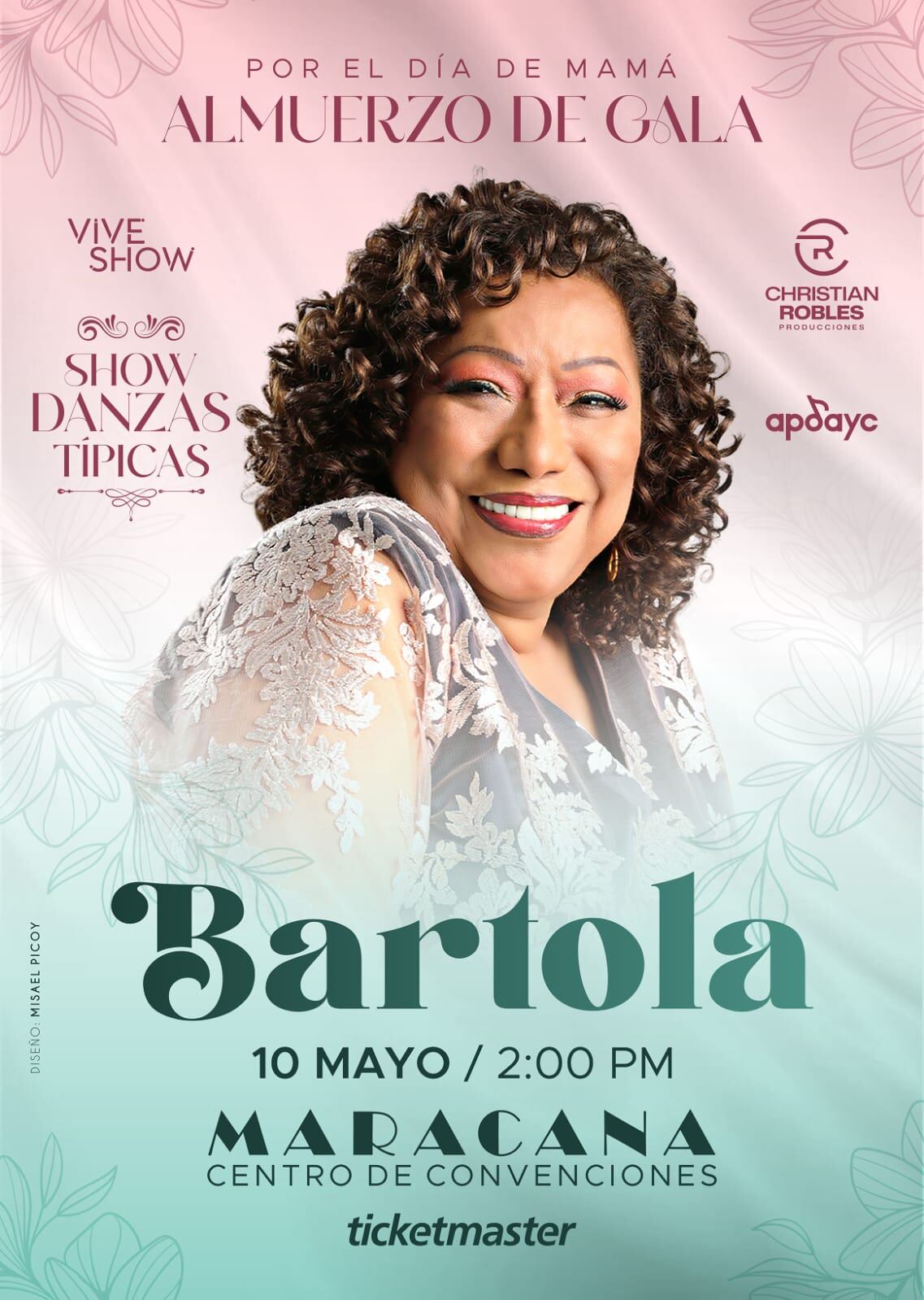 Bartola junto a su elenco en la preparación del show de gala criollo para las mamás.