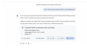 Los usuarios pueden acceder de inmediato a los recursos de salud mental a través de Gemini. (Google)