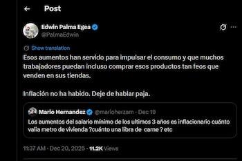Edwin Palma defendió los aumentos