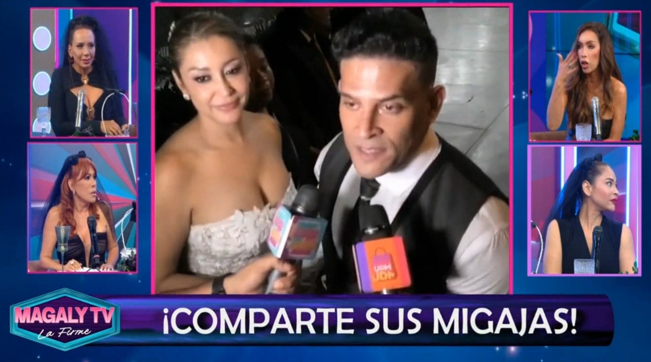 La canción que sorprendió en la boda de Karla Tarazona y provocó carcajadas en el set de Magaly. Captura: Magaly TV La Firme.