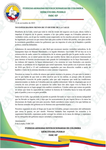 El comunicado del Estado Mayor