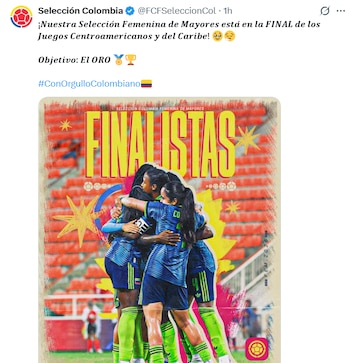Así celebró la Federación Colombiana de Fútbol (FCF), la clasificación a la final de la selección Colombia de los Juegos Centroamericanos y del Caribe 2026 - crédito FCF