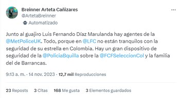Breinner Arteta Cañizares se refirión