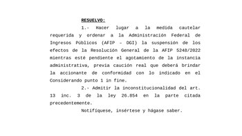 La cautelar en contra de