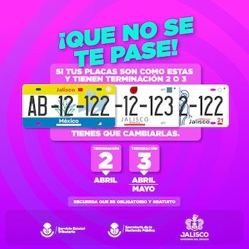 Cambio de placas en el