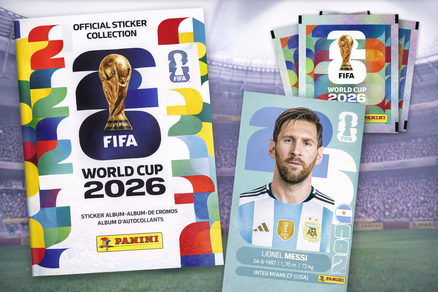 El diseño de la tapa, los sobres y las figuritas de la edición 2026 del álbum oficial del Mundial