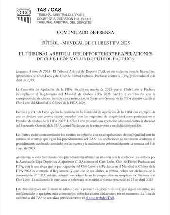El Tribunal de Arbitraje Deportivo