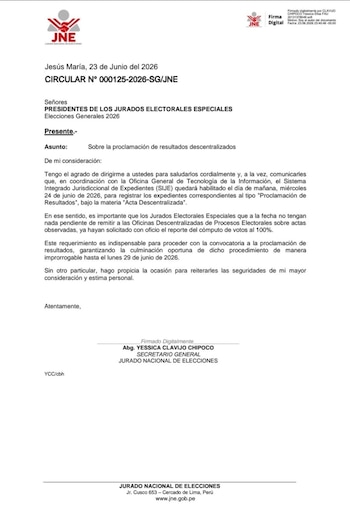 Jurados Electorales Especiales tienen hasta el lunes para proclamar los resultados de la segunda vuelta. (Foto: JNE)