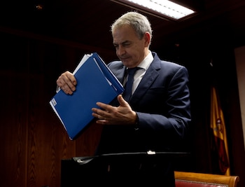 El expresidente del Gobierno, José Luis Rodríguez Zapatero, en el Senado. (Eduardo Parra/Europa Press)