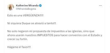 Katherine Miranda furiosa con Petro