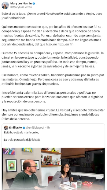 Mary Luz Herrán rechazó acusaciones de Angie Rodríguez contra Gustavo Petro - crédito @MaryLuzHerran/X