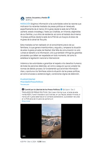 El mensaje de la ONG