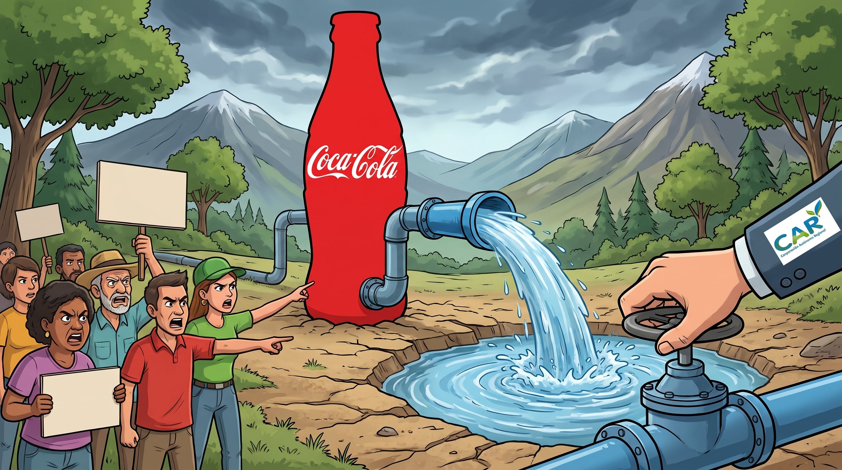 Piden a la CAR suspender de manera definitiva la concesión que permite a Coca-Cola extraer agua de La Calera