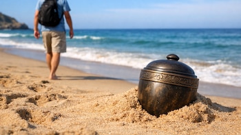 Un hombre que paseaba por la playa se encuentra con una urna funeraria: los análisis revelan que procede de Alemania y falleció con 80 años