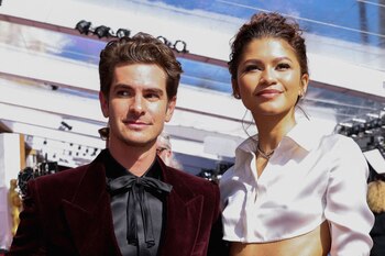 Zendaya and Andrew Garfield pose