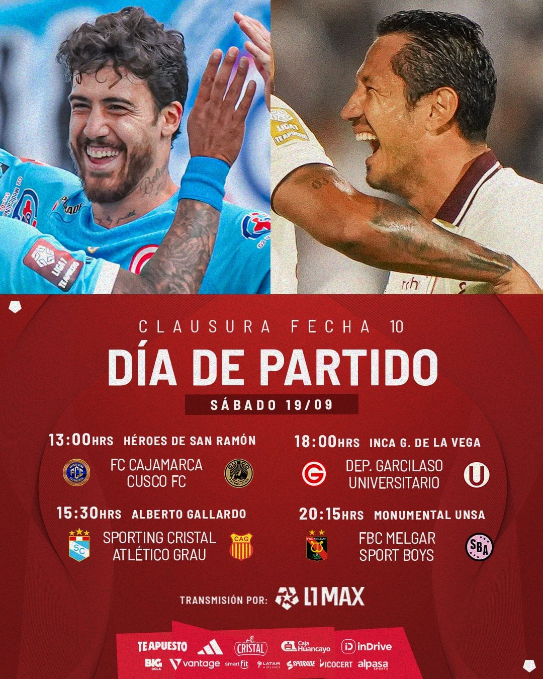 Programación del sábado 19 de septiembre por la fecha 10 del Torneo Clausura 2026