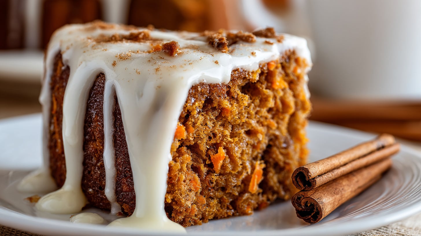 Pastel esponjoso de zanahoria con avena integral, decorado con glaseado ligero, perfecto para un postre saludable. - (Imagen Ilustrativa Infobae)