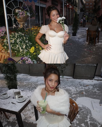 Emilia Mernes en un corset