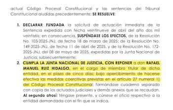 PJ ordena la reposición inmediata de Rafael Ruíz.