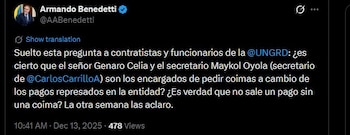 El mensaje difundido por el