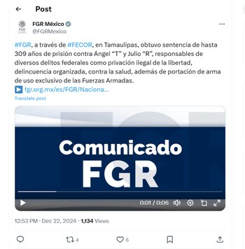 La FGR informó las sentencias