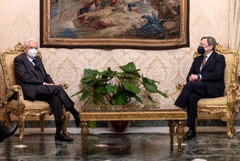 Draghi durante su reunión con