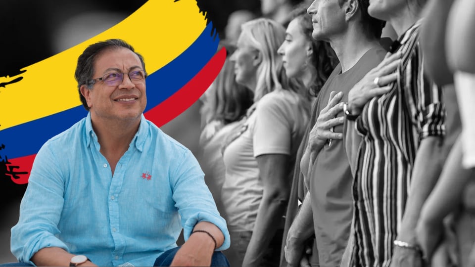 El ganador recibirá una suma cercana a los 20 millones de pesos y tendrá la oportunidad de grabar el himno - crédito montaje de Infobae realizado con imagenes de iStock, gustavopetro.co y Vexels
