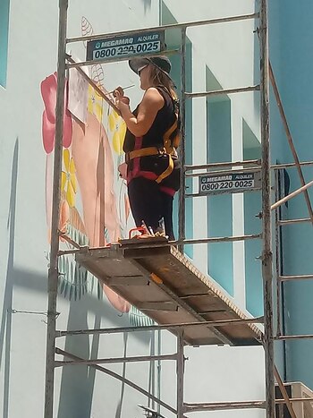 La artista, durante la realización