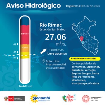 Alertan aumento del caudal del