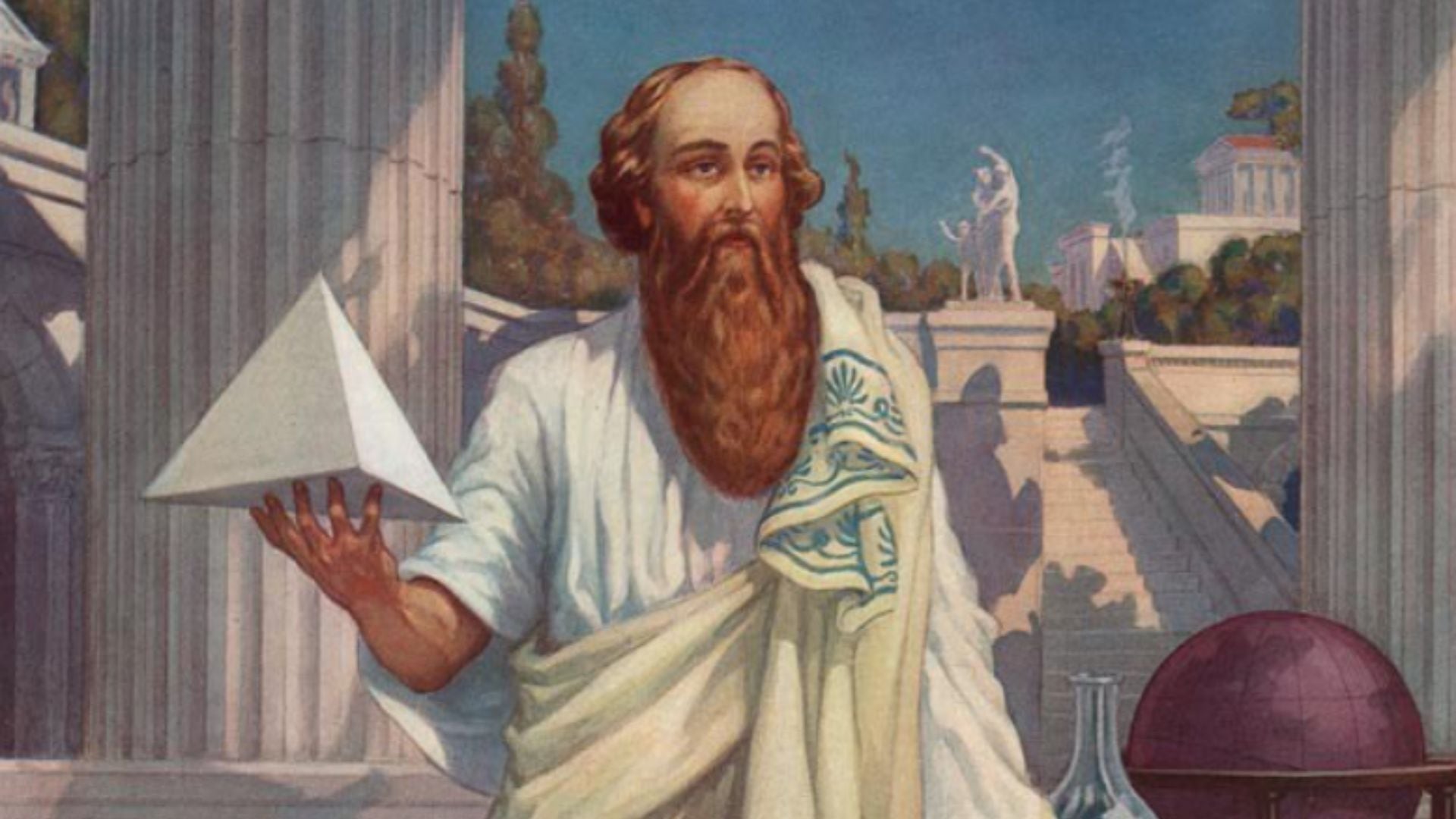 Pintura del filósofo griego Pitágoras.