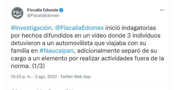 La Fiscalía del Edomex informó