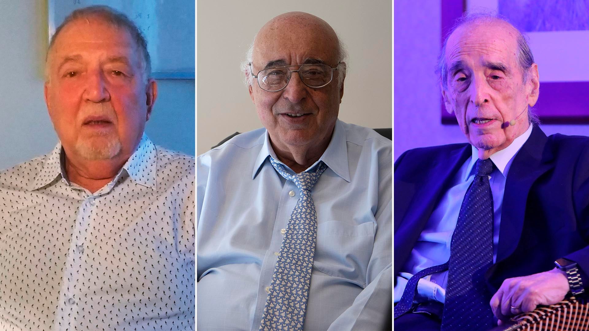 Roberto Frenkel, Miguel Broda y Ricardo Arriazu. Los dos primeros creen que el dólar debería ser algo más caro. El tercero prefiere que no lo toquen demasiado