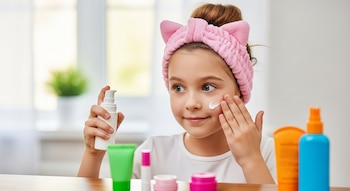 Expertos de Yale Medicine advierten que la piel de los niños y adolescentes es más delicada y vulnerable, por lo que el mal uso de productos de skincare puede causar irritaciones, alergias y daños a largo plazo - crédito Visuales IA