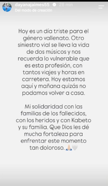 Dayana Jaimes habló de los riesgos que enfrentan los artistas vallenatos durante sus viajes por carretera - crédito @dayanajaimes55/ Instagram