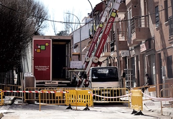 Un camión en la demolición