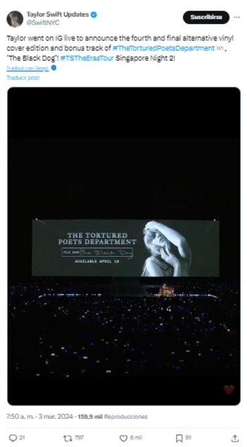 Taylor Swift compartió que la