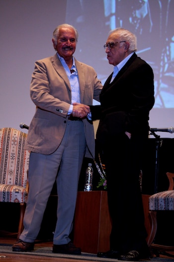 Carlos Fuentes y Carlos Monsiváis