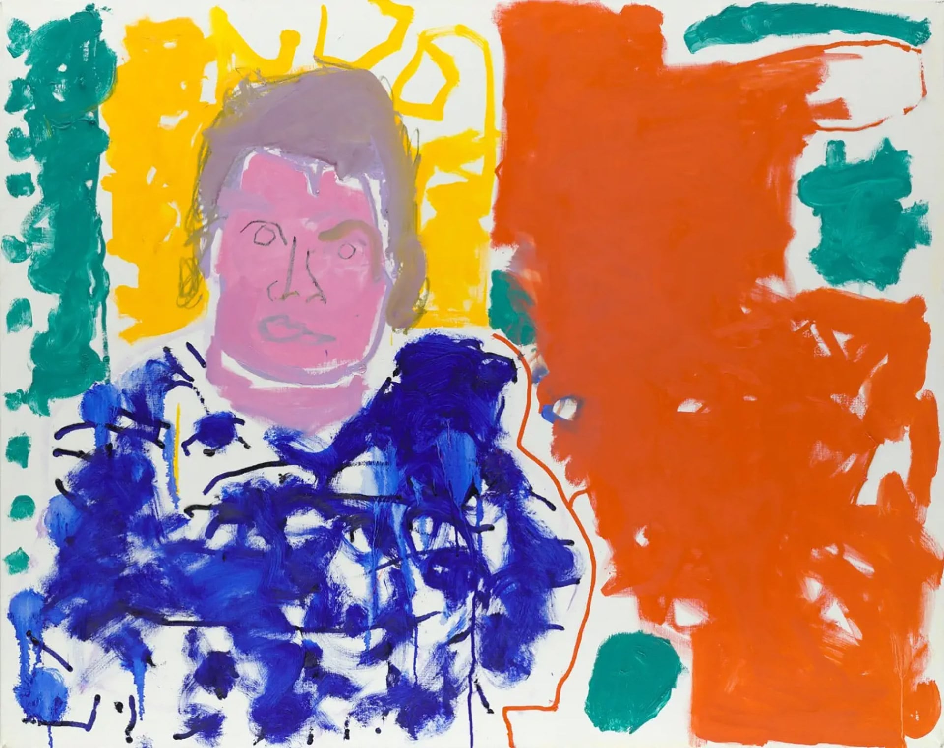 AS Byatt por Patrick Heron (retrato en Rojo, Amarillo, Verde y Azul: 24 de septiembre de 1997) óleo sobre lienzo, 1997