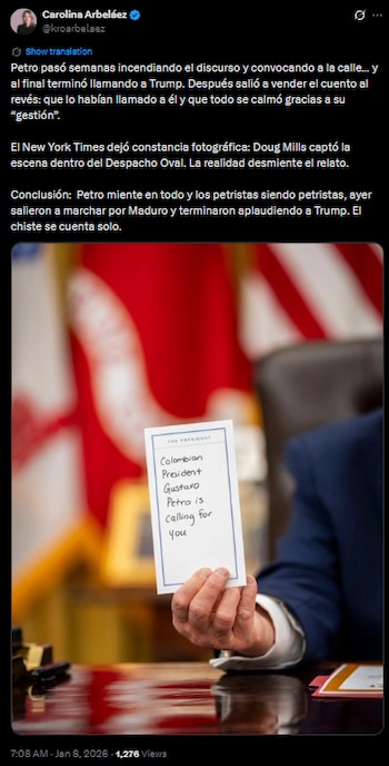 Carolina Arbeláez se despachó contra