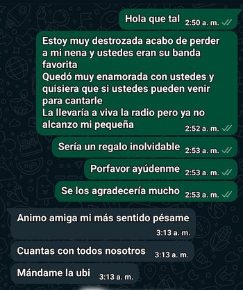 Captura de pantalla compartida por