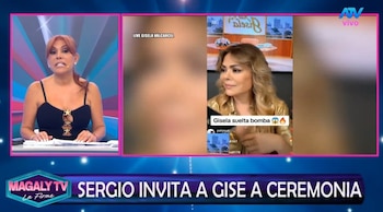 Sergio George invita a Gisela Valcárcel a los Grammy tras aparecer con Magdyel Ugaz en los Premios Musa. Captura: Magaly TV La Firme.