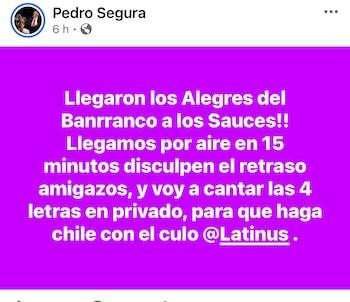 Pedro Segura cantará "Las 4