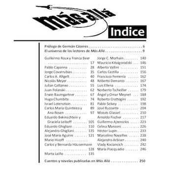 Índice del libro “Más allá: