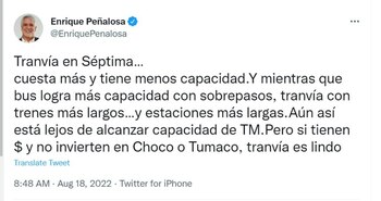 Enrique Peñalosa se pronunció en