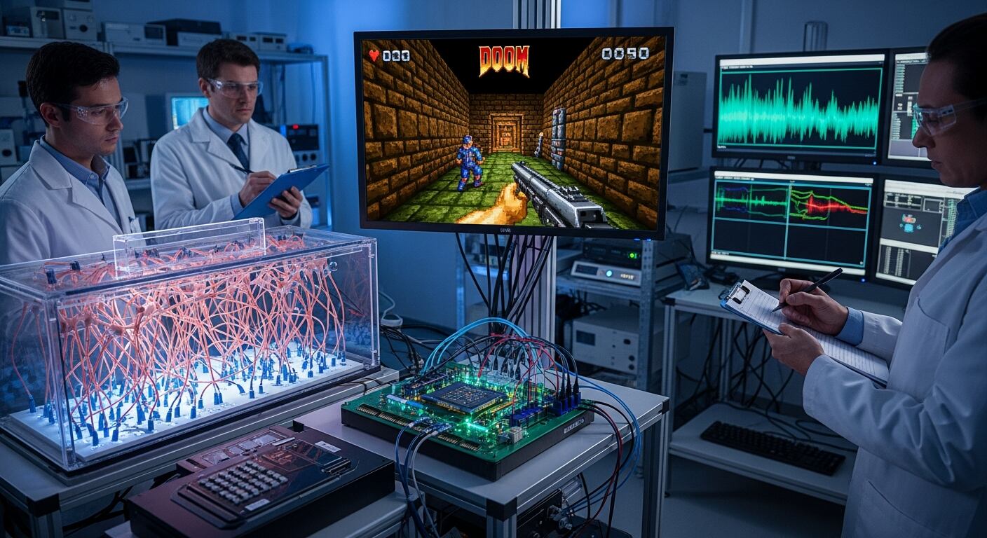 Las neuronas reciben estímulos eléctricos que representan lo que ocurre en el juego, sin necesidad de ver la pantalla. (Imagen Ilustrativa Infobae)